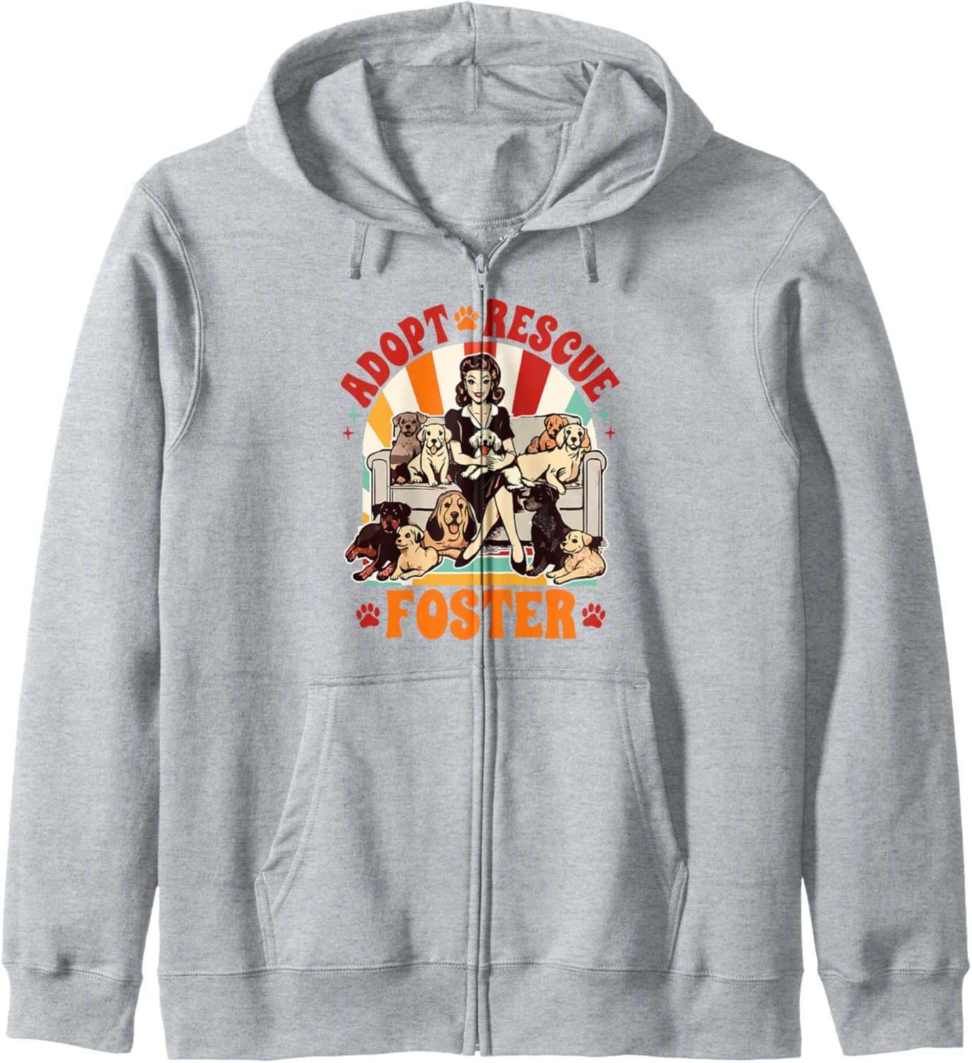 Dog Rescue Rescue Mama Adoption Adopt Rescue Foster Zip Hoodie