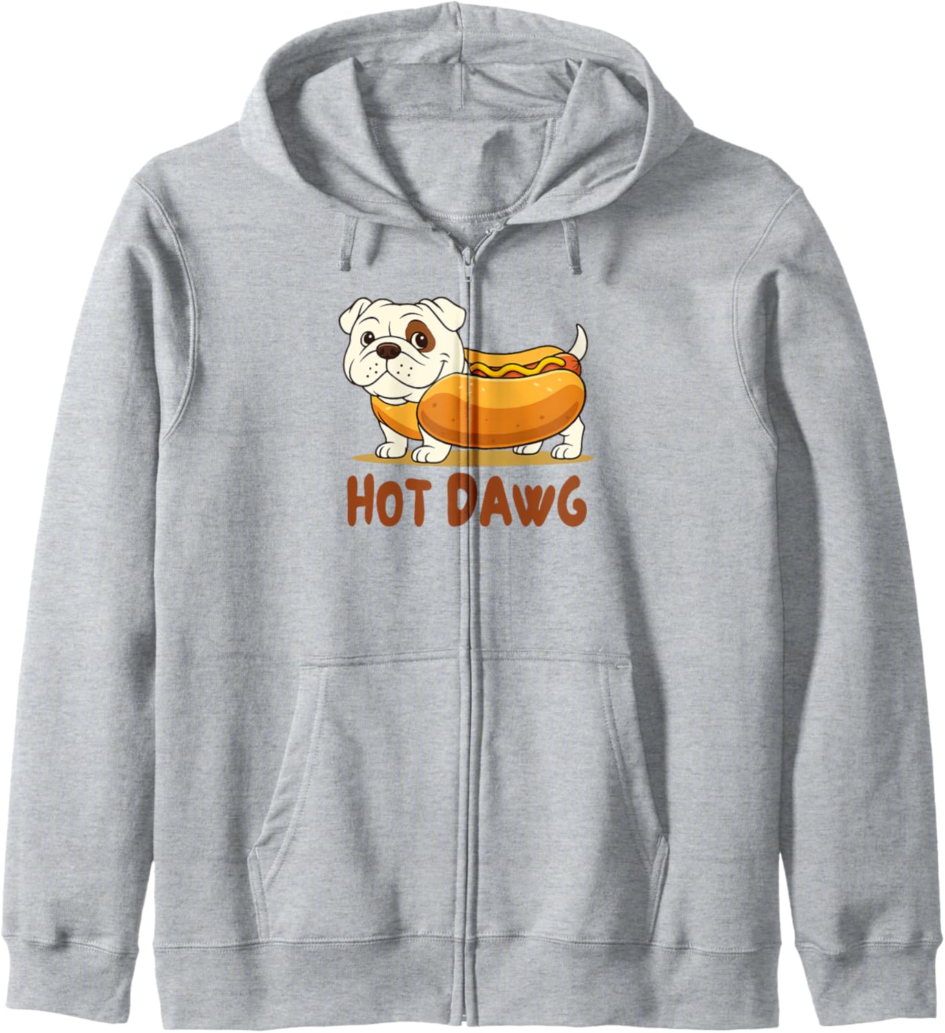 English Bulldog Mom Hotdog Dog Mom Dog Mama Hot Dawg Zip Hoodie