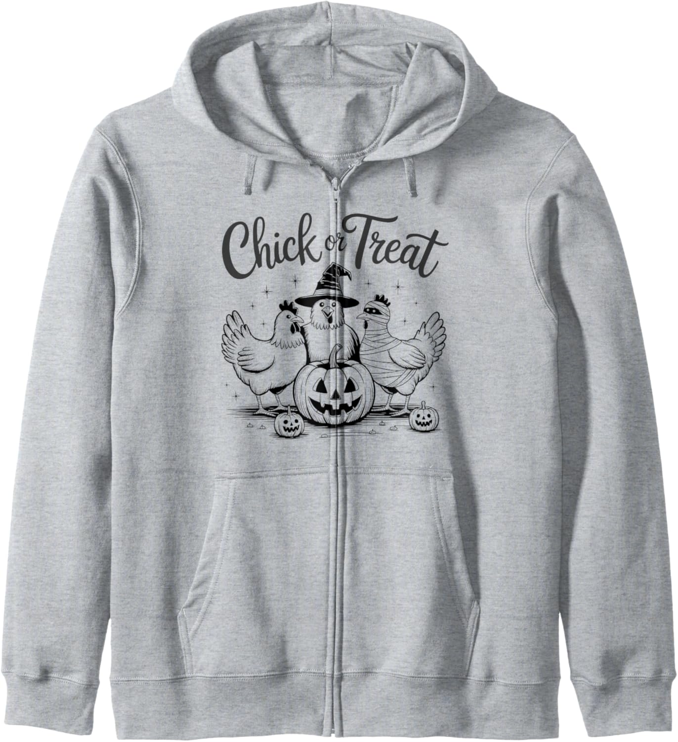 Funny Chick or Treat Halloween Spooky Season Gift Men Women Zip Hoodie