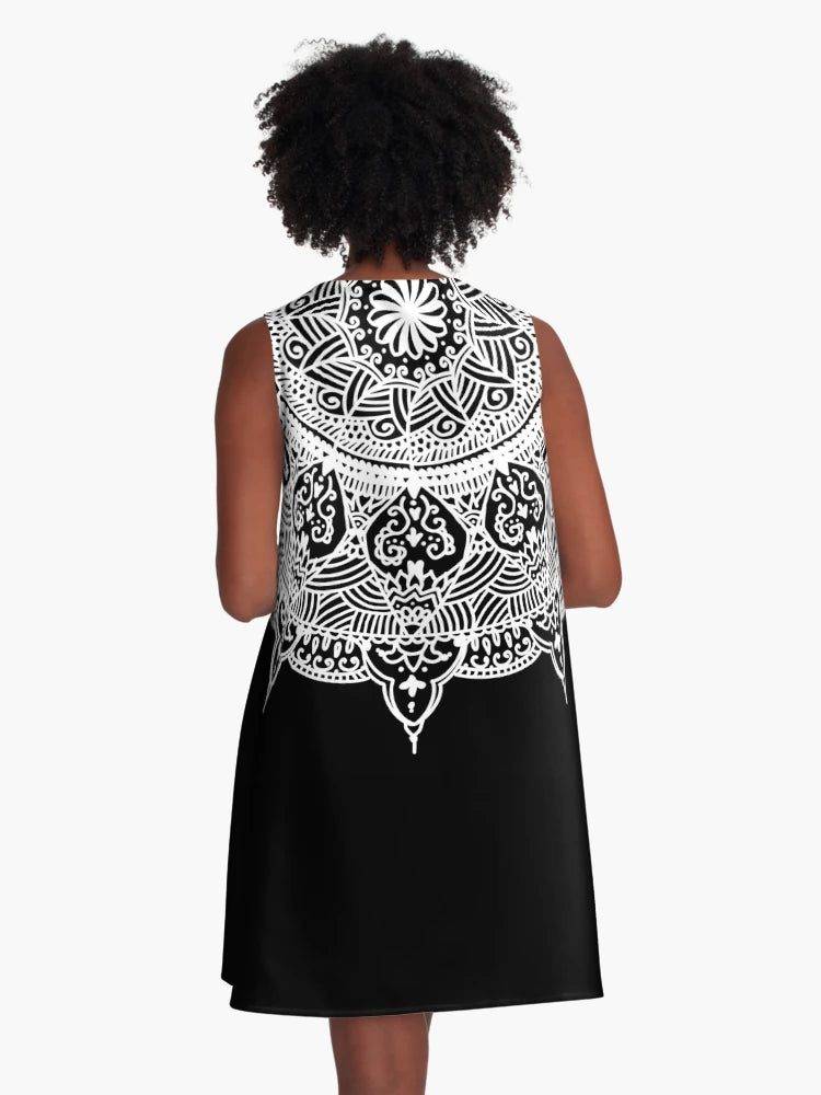 Ethnic Mandala Black and White Bohemian