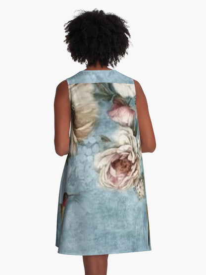 A-line dresses Three-dimensional 3d  decoration of a bird and roses (the beauty of nature) And many other high-quality products that have this design that you will like.....