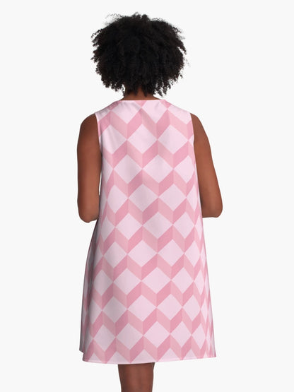 3d cube geometric pink pattern