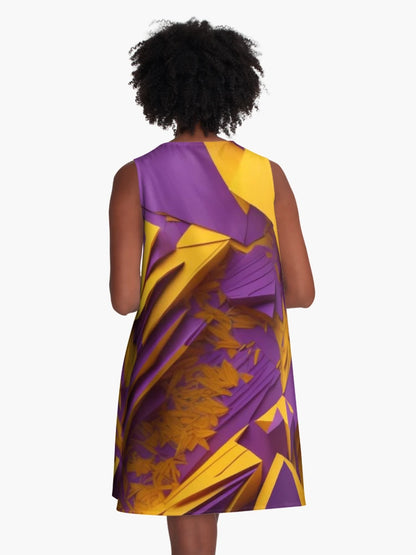 3D Pattern, yellow, purple, abstract