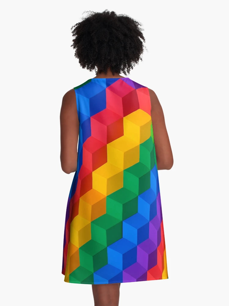 3D Illusion Cubes - rainbow color