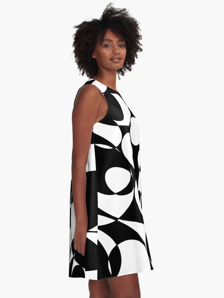 Abstract Circles Black and White Spheres Maximalist Pattern