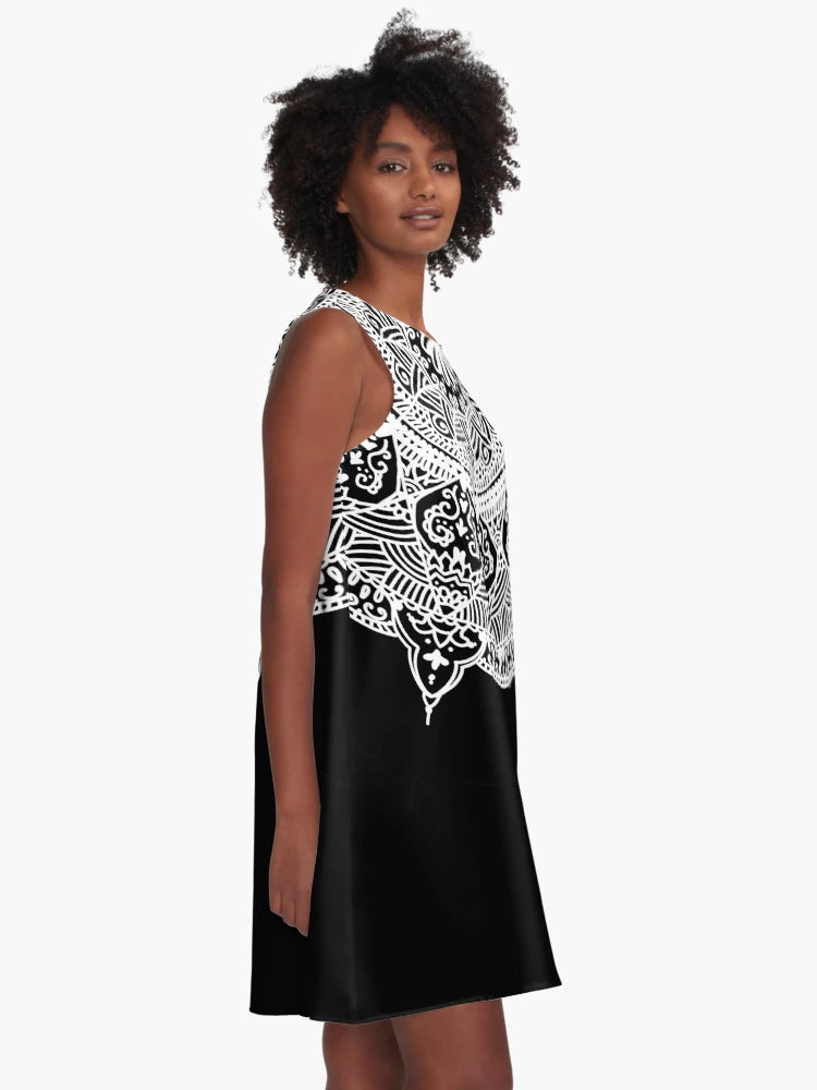 Ethnic Mandala Black and White Bohemian