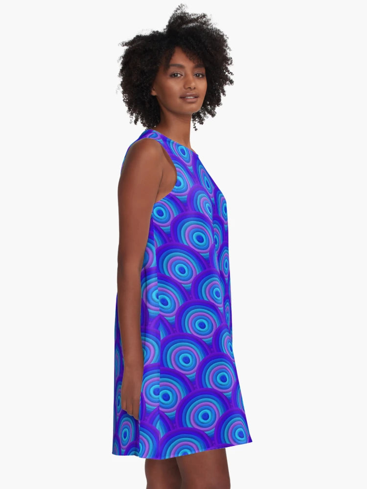 Evil Eye Protection A-Line Dress,Cute pattern.