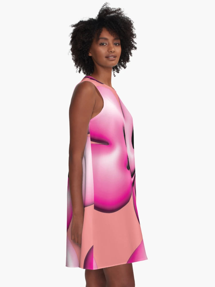 3d pink flower smiley face.