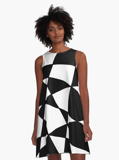 Abstract Mosaic Black and White Contemporary