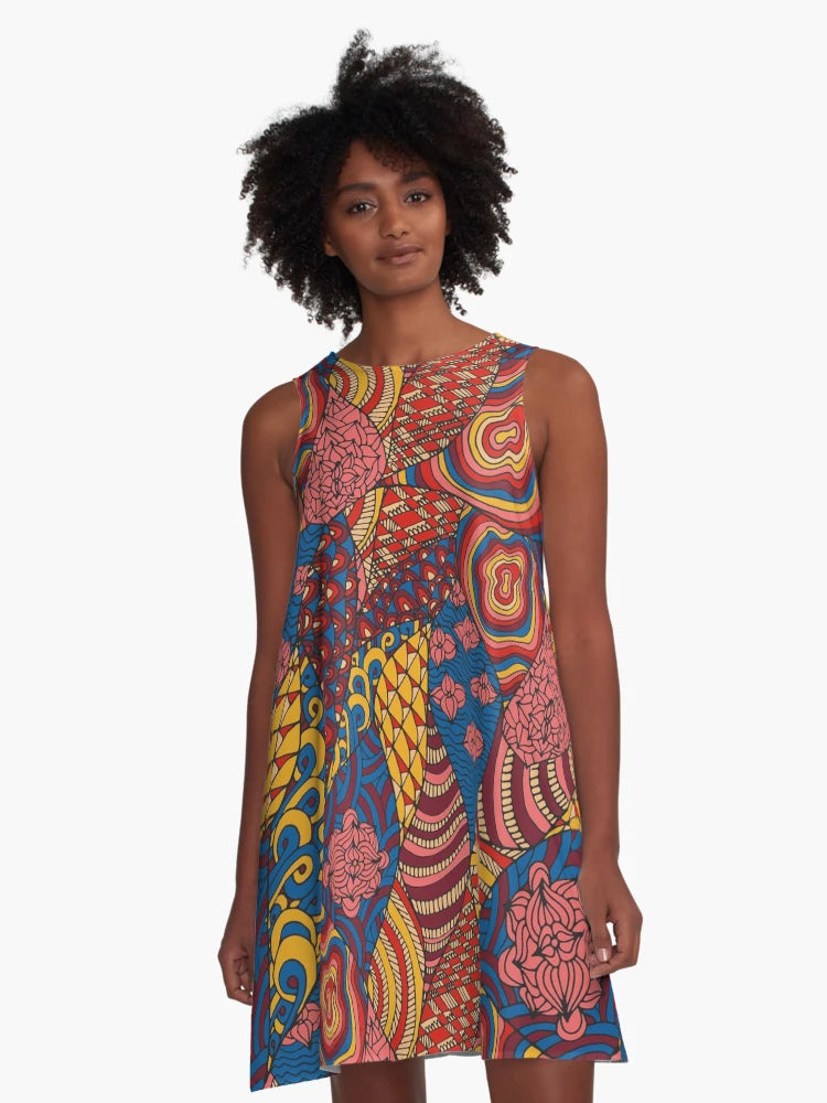 60s hippie psychedelic pattern