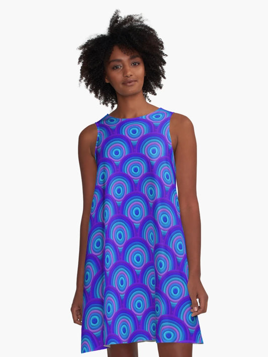 Evil Eye Protection A-Line Dress,Cute pattern.