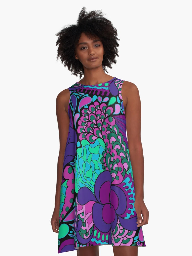 60s hippie psychedelic pattern