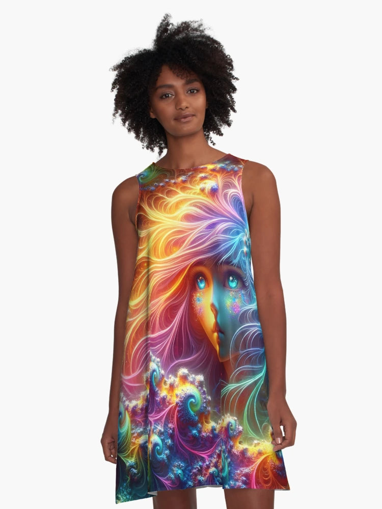 A.I. Psychedelic Fractal Anime Girl 8K 0026 FunFractals ChromaDepth 3D