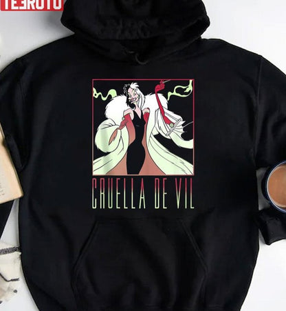101 Dalmatians Cruella Devil Portrait Box Up Unisex T-Shirt
