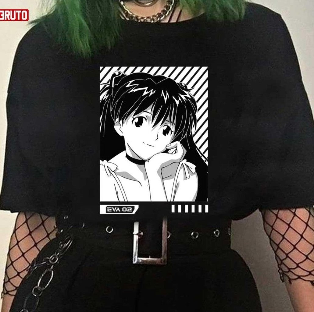02 Asuka Langley Soryu Neon Genesis Evangelion Retro Style Unisex T-Shirt
