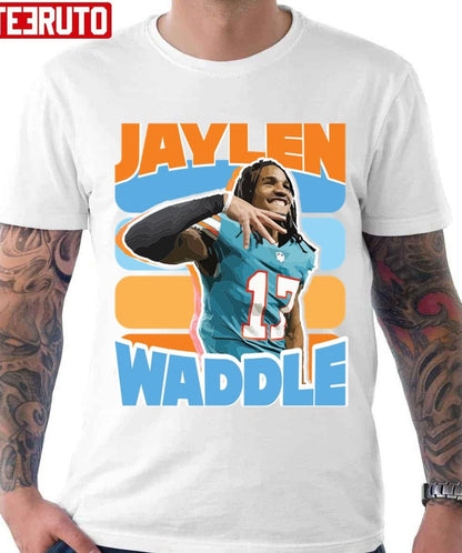 17 Jaylen Waddle Retro Art NFL Football Wide Receiver Unisex T-shirt