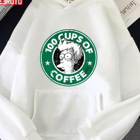 100 Cups Of Coffee Starbucks The Simpsons Unisex Hoodie