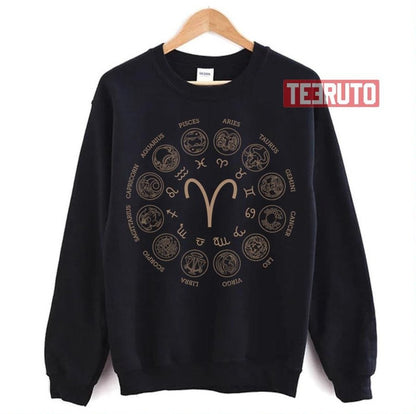 12 Zodiac Signs Aries Zodiac Design Unisex Sweatshirt