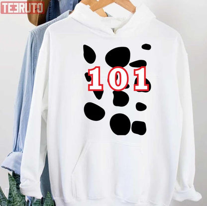 101 Dalmatians Black Dót Pattern Unisex Hoodie