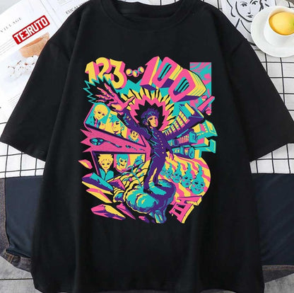 1 2 3 Psychedelic 100 Anime Coloful Fanart Unisex T-shirt