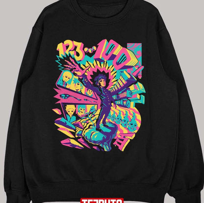 1 2 3 Psychedelic 100 Anime Coloful Fanart Unisex T-shirt