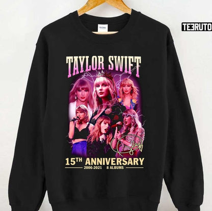 15th Anniversary Ts Taylor Swft 2006-2021 Vintage Retro Unisex T-shirt