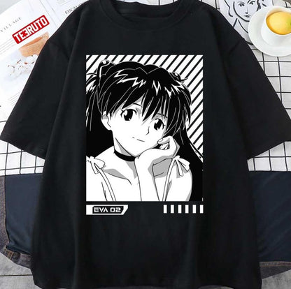 02 Asuka Langley Soryu Neon Genesis Evangelion Retro Style Unisex T-Shirt