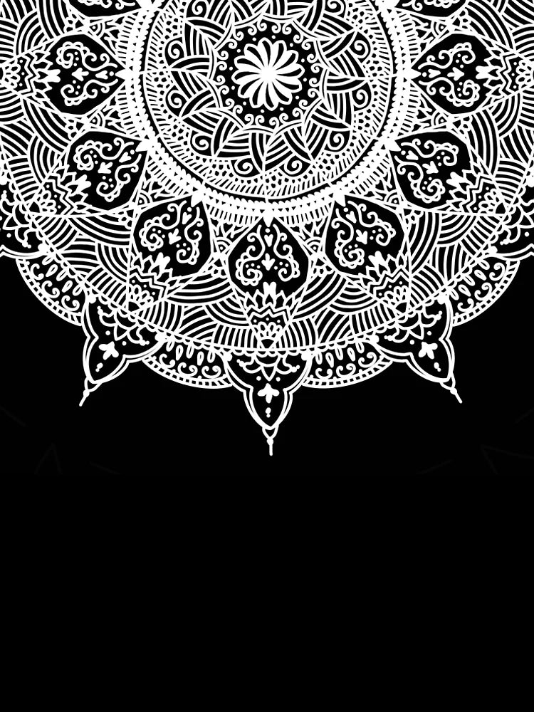 Ethnic Mandala Black and White Bohemian