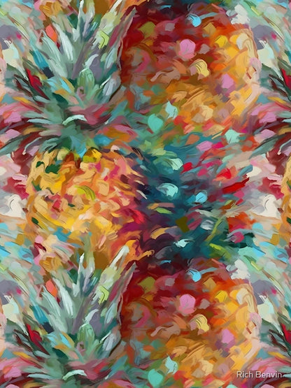 Abstract Impressionist Festive Pineapple