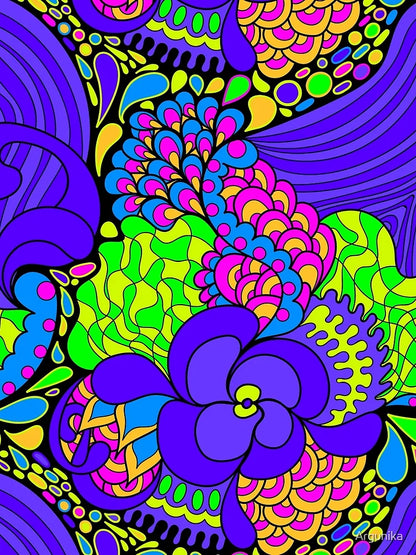 60s hippie psychedelic pattern