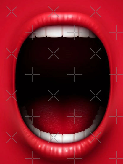 3D graphic design mouth open.