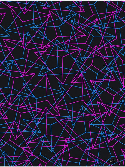 Abstract Geometric 3D Triangle Pattern in Blue / Pink - mini