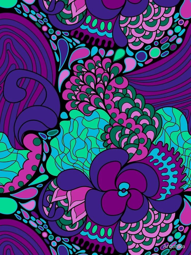 60s hippie psychedelic pattern
