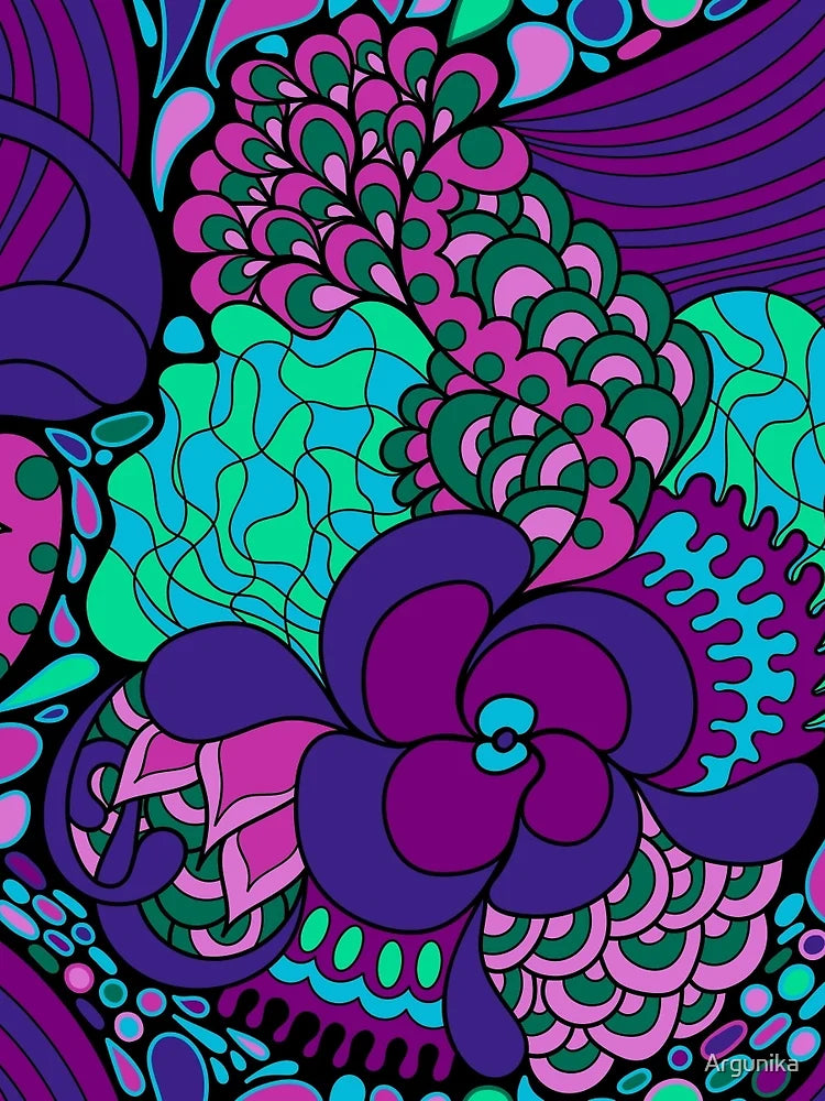 60s hippie psychedelic pattern
