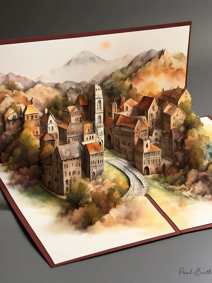 3d Pop Up Card 3D City in the Valley