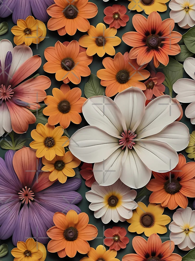 3d Colorful Flowers