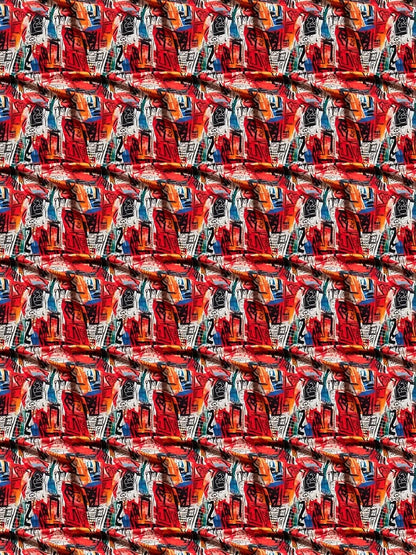 Abstract Funky Graffiti 3D Effect Fabric