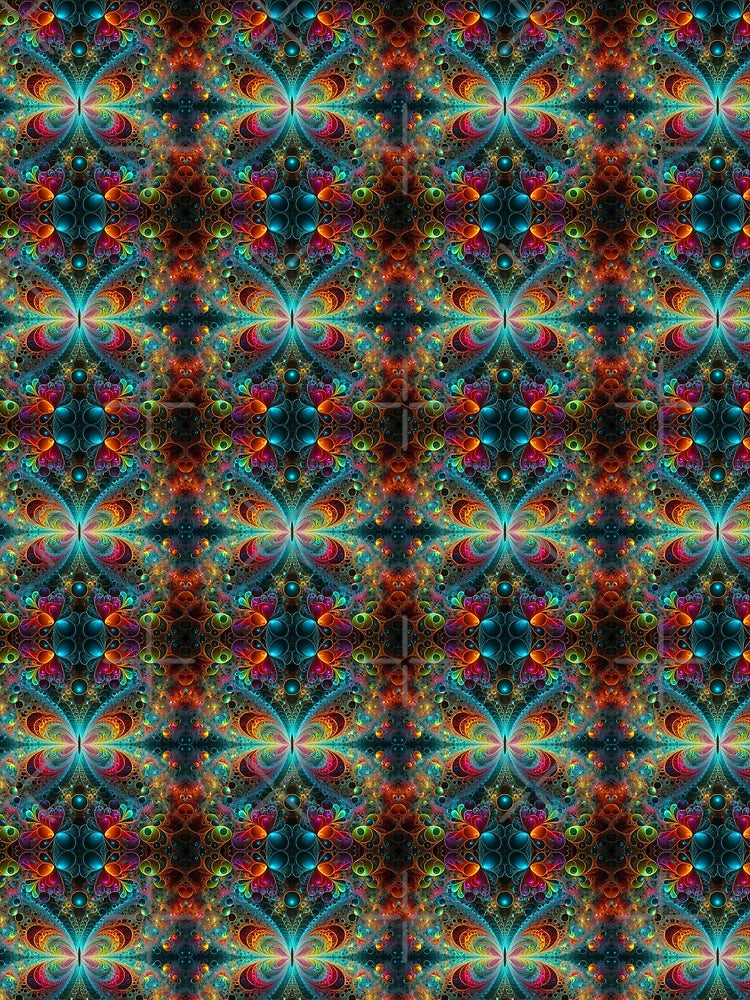 A.I. Fractal Butterfly Tile 0364 FunFractals ChromaDepth 3D