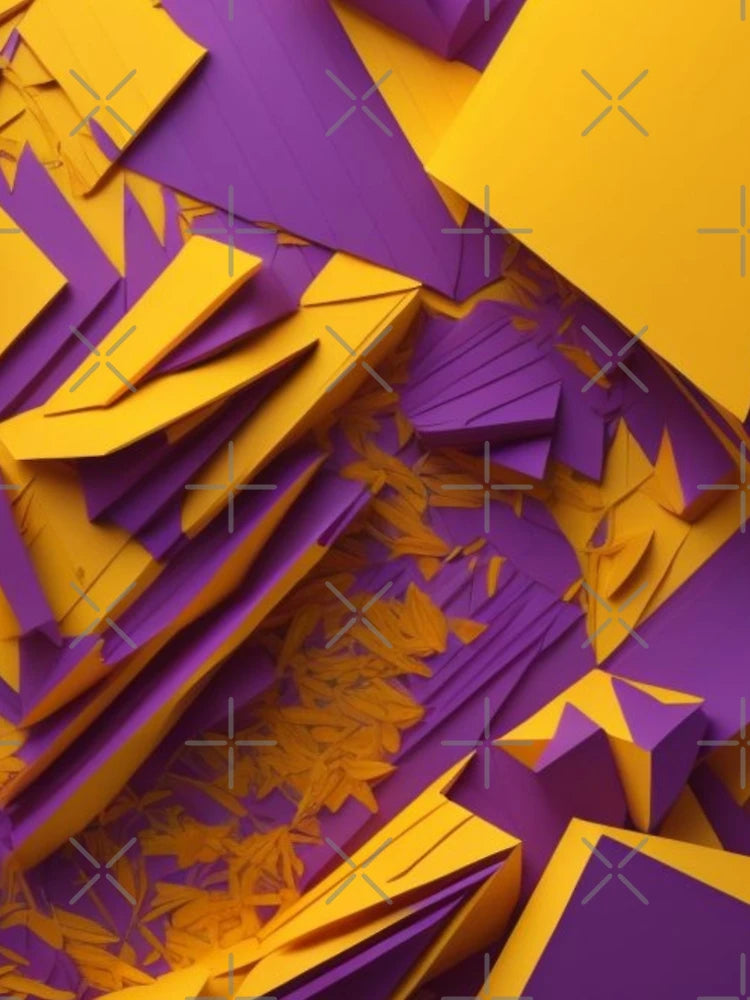3D Pattern, yellow, purple, abstract