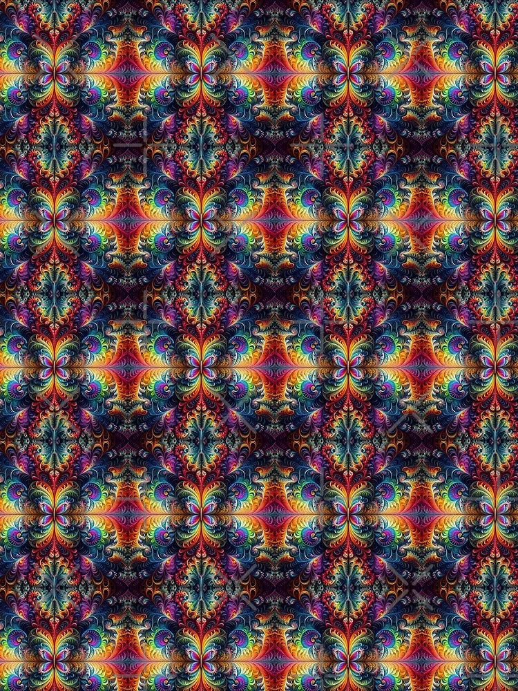 A.I. Fractal Butterfly Tile 0358 FunFractals ChromaDepth 3D