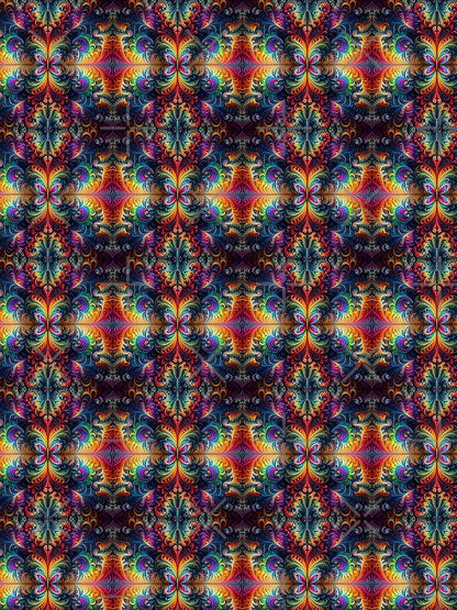 A.I. Fractal Butterfly Tile 0358 FunFractals ChromaDepth 3D