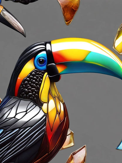 Engraved Glass Toucan