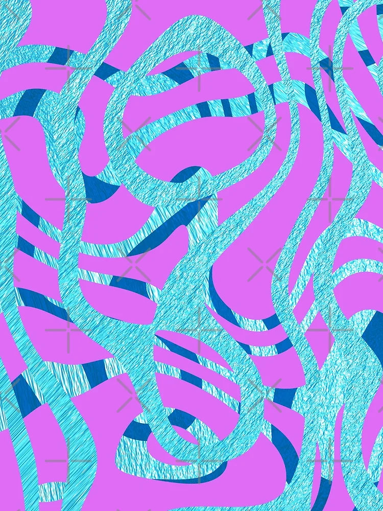 3D blue metallic curves