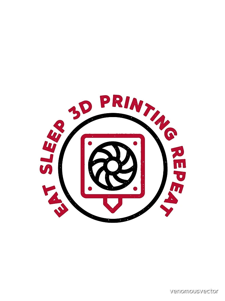 Eat Sleep 3D Printing Repeat round distressed Design