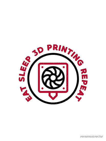 Eat Sleep 3D Printing Repeat round distressed Design