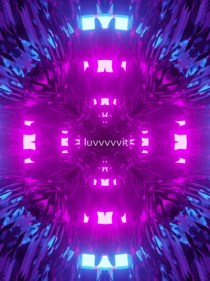 3D Neon Pink Abstract Art Effect