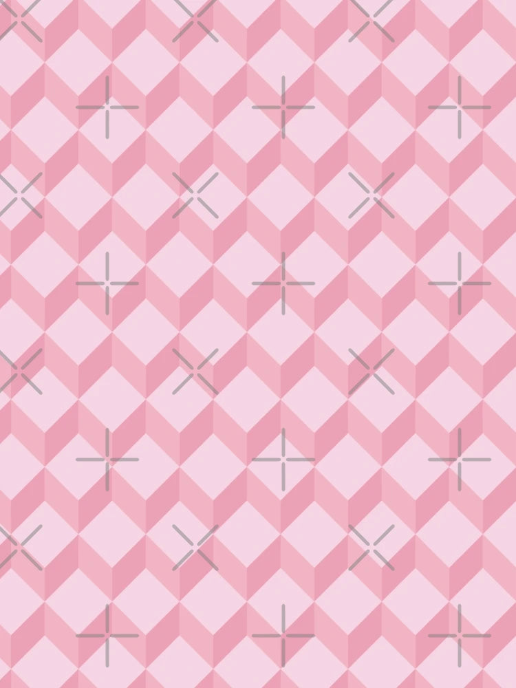 3d cube geometric pink pattern