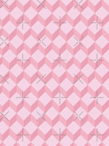 3d cube geometric pink pattern
