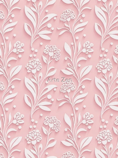 Elegant 3D Papercraft Floral Pattern