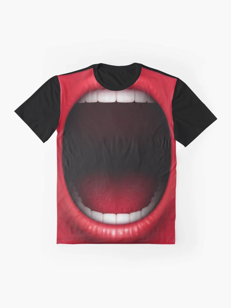 3D graphic design mouth open.